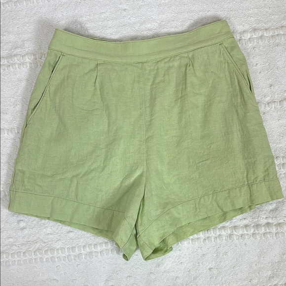 Abercrombie & Fitch Pants - Abercrombie & Fitch Linen Blend Lined Pull On‎ High Waisted Shorts Size Medium